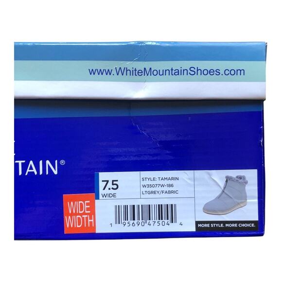 White Mountain Tamarin Puffer Ankle Zip Cozy Bootie Faux Fur Lined Size 7.5 NWB - Picture 13 of 13